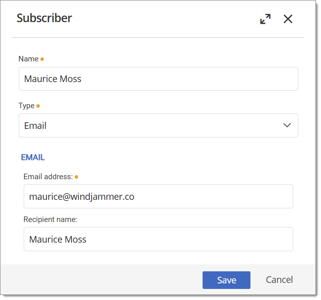 Email subscriber properties