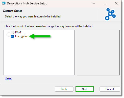 Install the encryption feature
