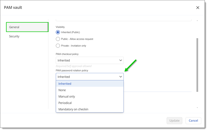 PAM password rotation policies