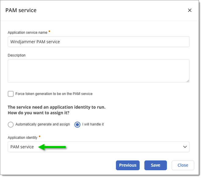 Link to the application identity created during step 1