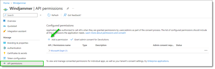 Add API permission