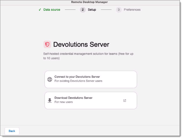 Data source setup – Devolutions Server