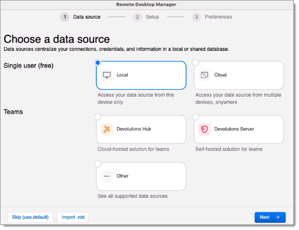 Data source selection