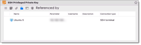 Referenced by tab of a credential entry