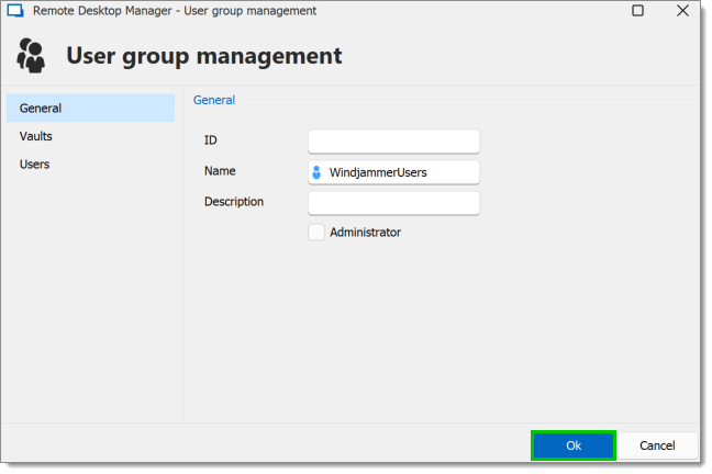Configure user group