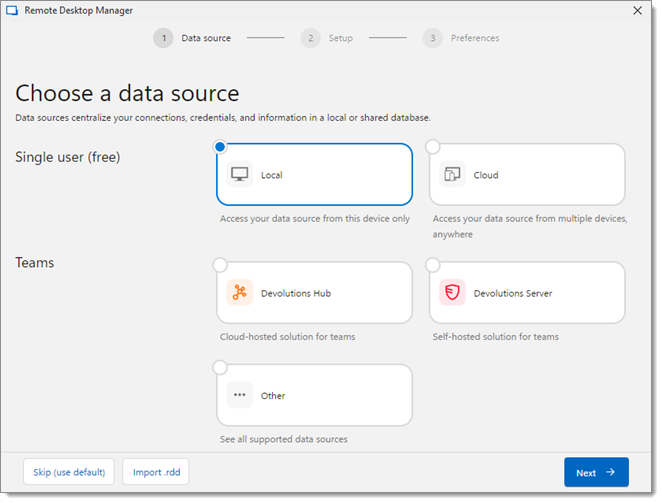 Data source selection