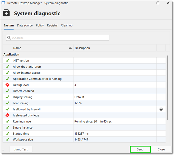 System diagnostic