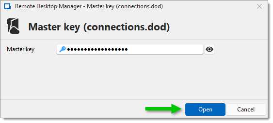 Input the database master key
