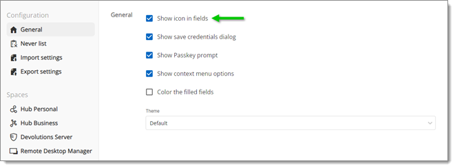 General – Show icon in fields
