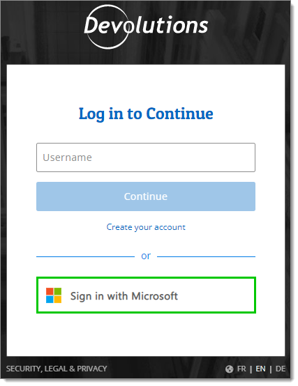 Sign in with Microsoft
