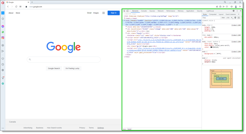 Opera Developer Tools Console