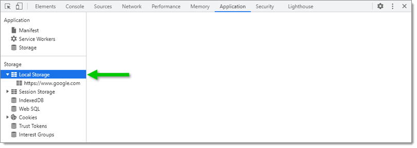 Console – Application – Local Storage