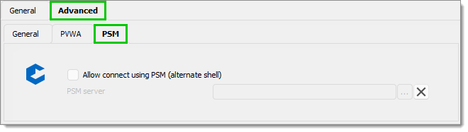 Advanced Tab – PSM