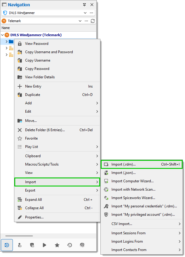 Import (.rdm)