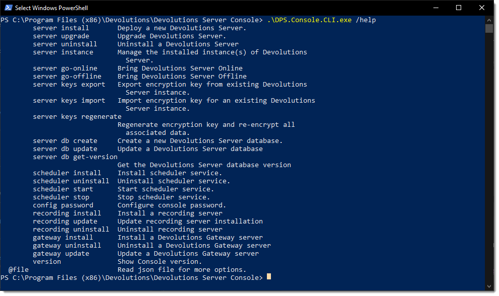 CLI commands list