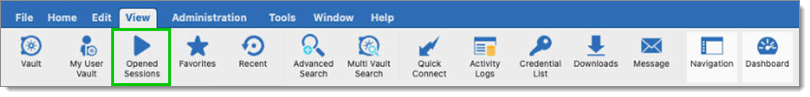 View – Opened sessions