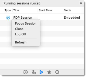 Local opened sessions