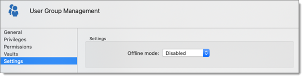 User group management – Settings