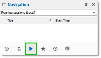 Opened sessions (Navigation pane)