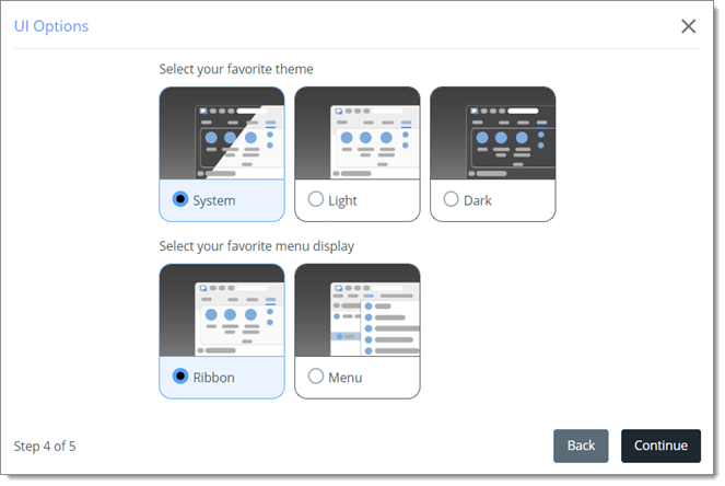 UI options