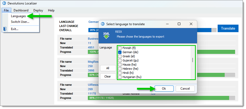 File – Languages