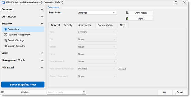 Entry permissions
