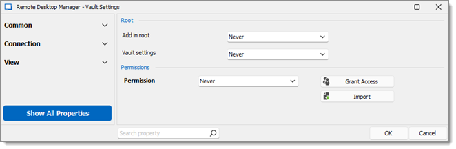 Vault Settings – Permissions