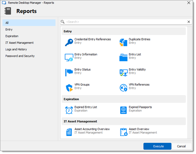 Reports window
