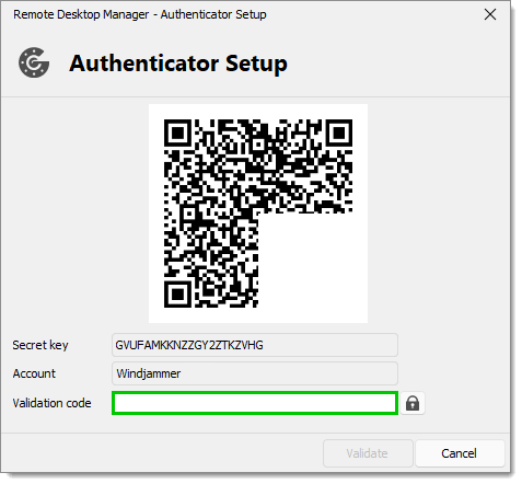 Authenticator setup