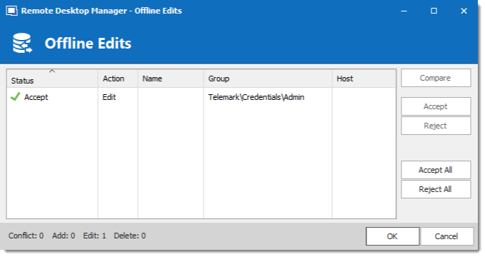 Offline Edits For The First User Back Online