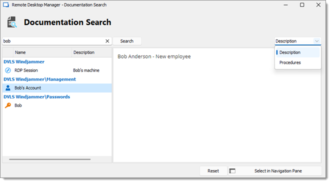 Documentation search