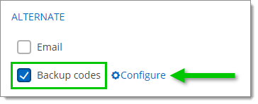 Enable Backup Codes as an Alternate MFA